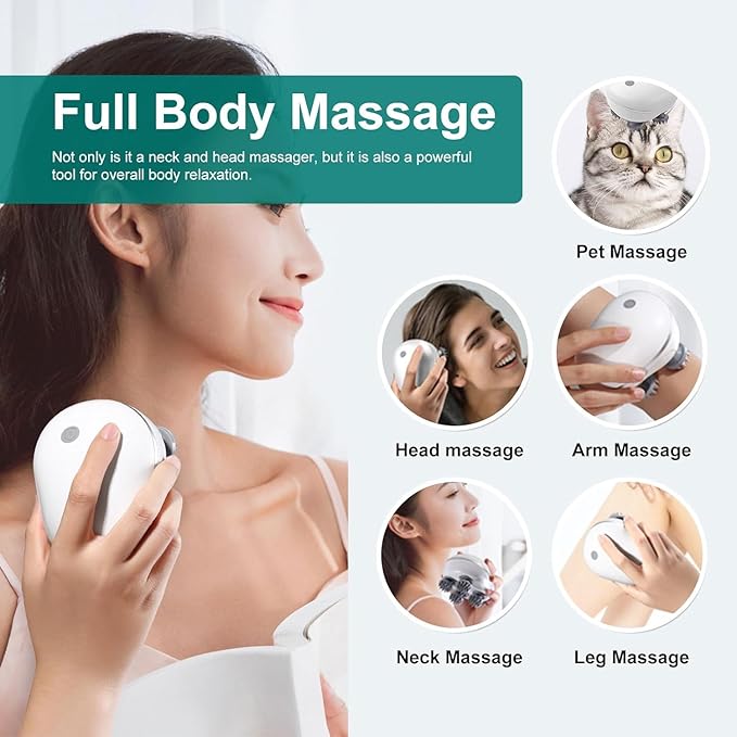 "Rechargeable Electric Scalp Massager – 3D Waterproof Head Massager for Hair Growth, Stress Relief & Deep Cleansing"