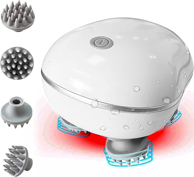"Rechargeable Electric Scalp Massager – 3D Waterproof Head Massager for Hair Growth, Stress Relief & Deep Cleansing"
